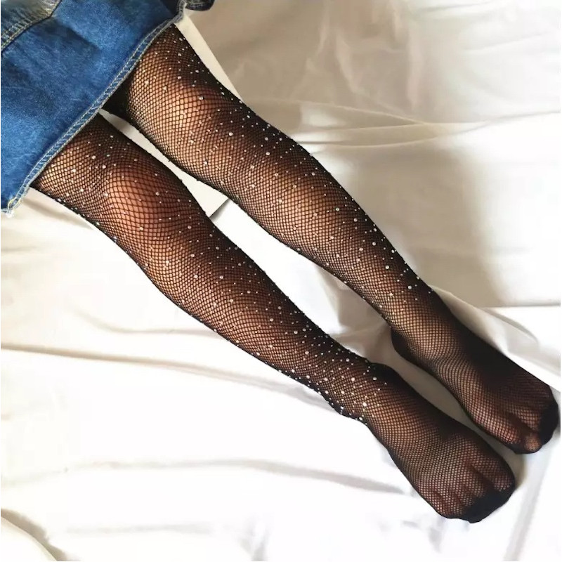 Girls 6y 16y Tights Children s Fishnet Tight Sparkle Rhinestone